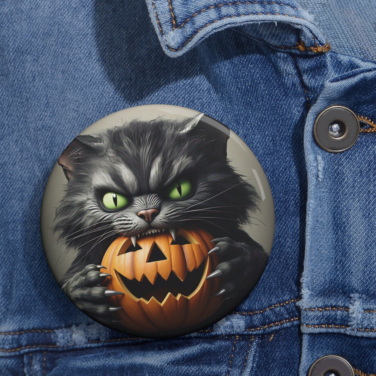 Halloween Black Cat Pin Button,Spooky Brooch,accessories,Pumpkin,trick or treat