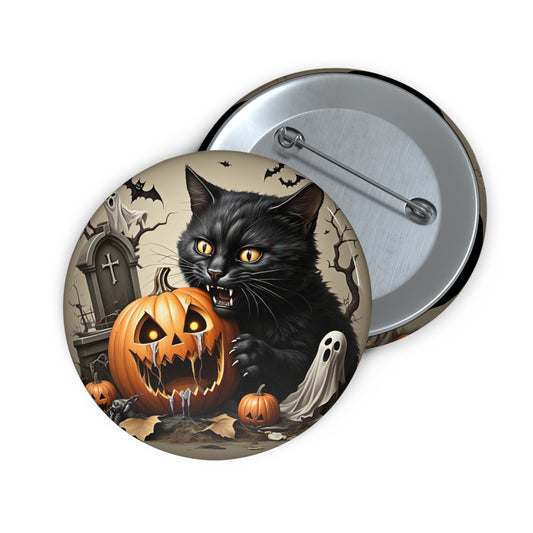 Black Cat Pin Button,Halloween Brooch,Halloween costume,Halloween Collectibles
