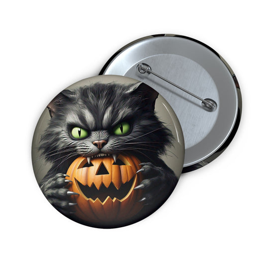 Halloween Black Cat Pin Button,Spooky Brooch,accessories,Pumpkin,trick or treat