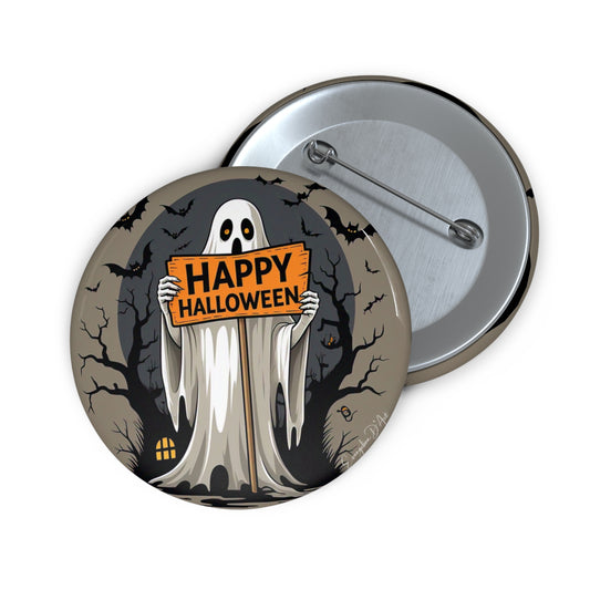 Halloween Ghost Pin Button,Spooky Brooch,Accessory,Creepy Gift,Happy Halloween