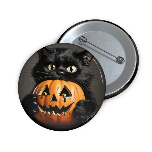 Halloween Black Cat,Pin Button,Brooch,Holiday Gift,Accessory,Trick or Treat,Boo