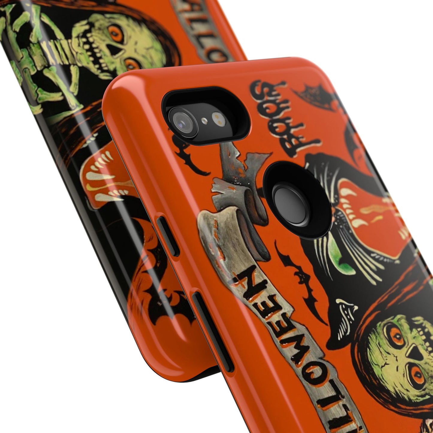 Vintage Halloween Phone Case,Tough Phone Cover,Spooky Accessory, Witch, Cat, Owl