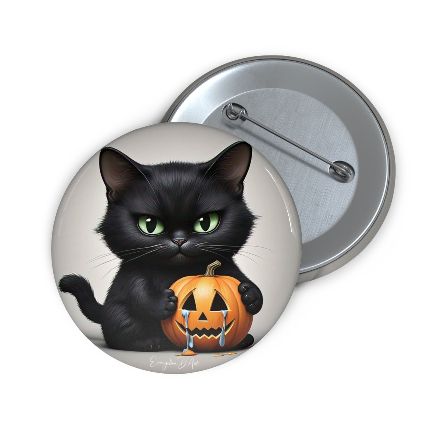 Cute Halloween Black Cat,Pin Button,Holiday Gift,Accessory,Spooky,Collectible