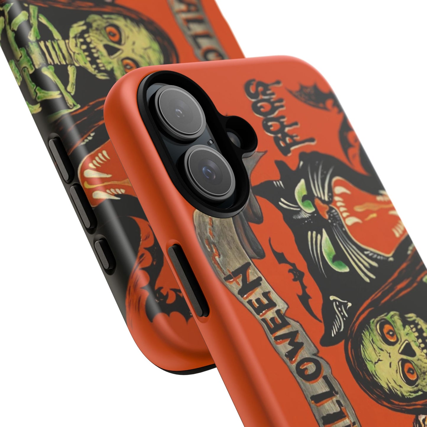 Vintage Halloween Phone Case,Tough Phone Cover,Spooky Accessory, Witch, Cat, Owl