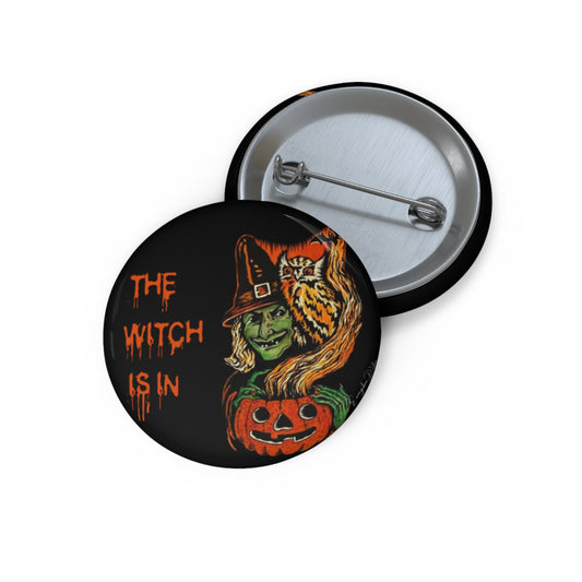 Halloween Witch Pin Buttons,,Trick or Treat Badge,Pumpkin,Owl,Creepy Gift,Retro