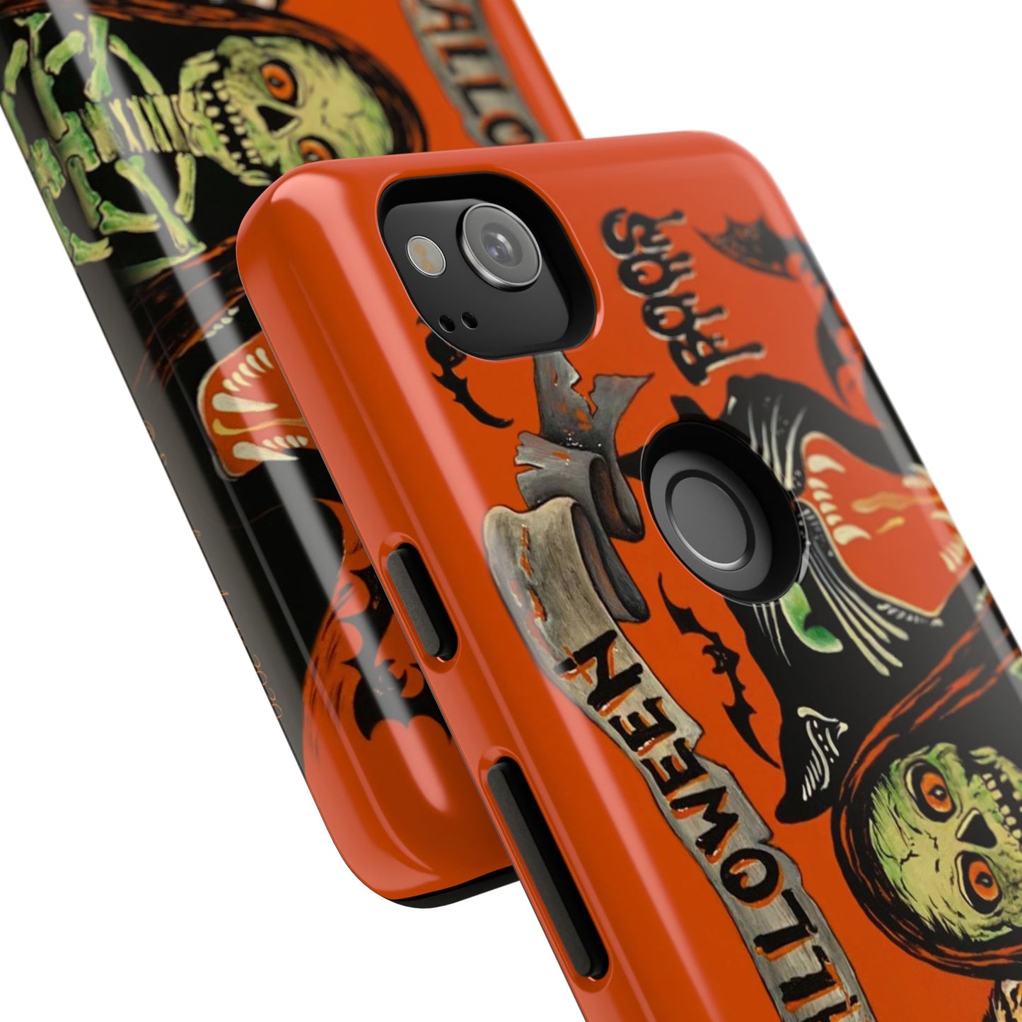 Vintage Halloween Phone Case,Tough Phone Cover,Spooky Accessory, Witch, Cat, Owl