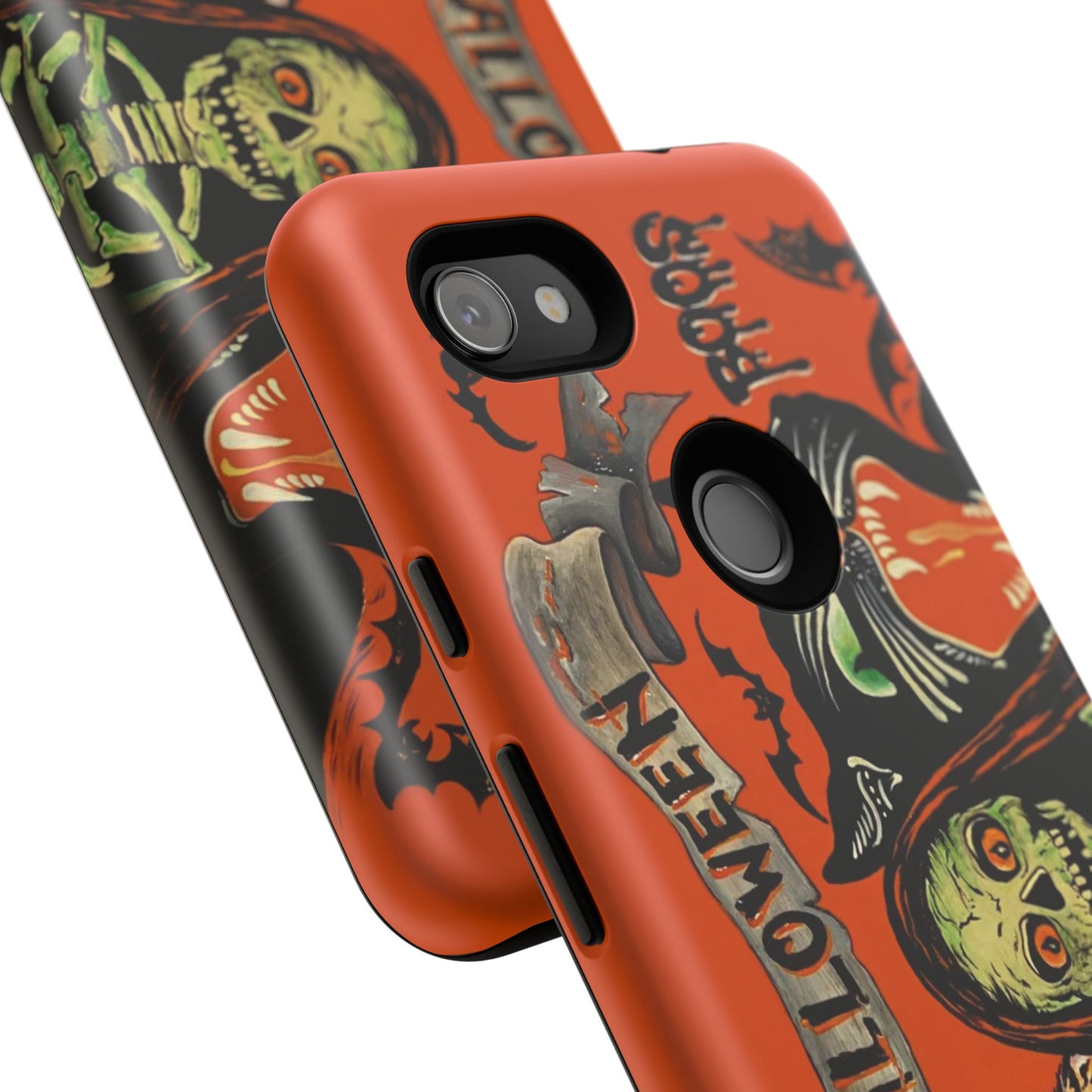 Vintage Halloween Phone Case,Tough Phone Cover,Spooky Accessory, Witch, Cat, Owl