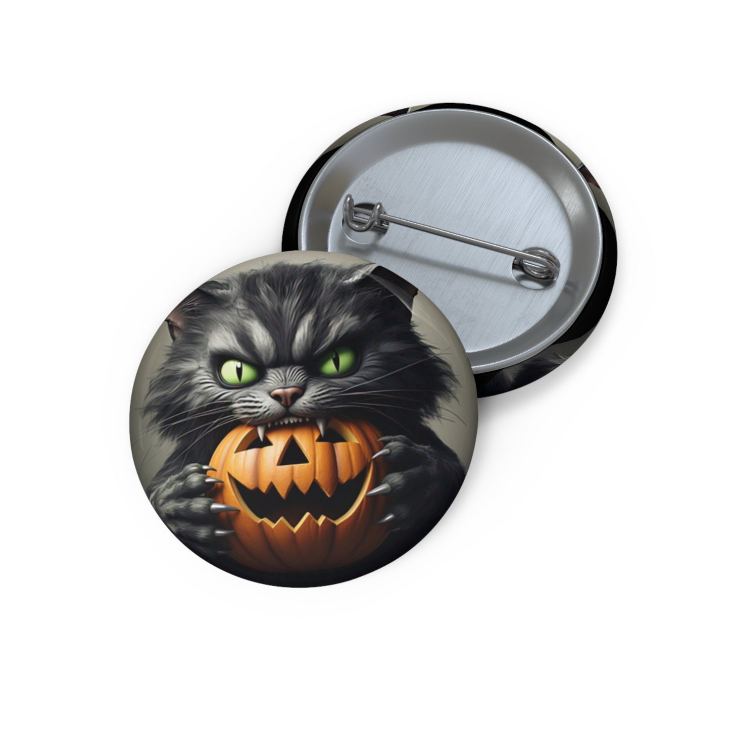Halloween Black Cat Pin Button,Spooky Brooch,accessories,Pumpkin,trick or treat