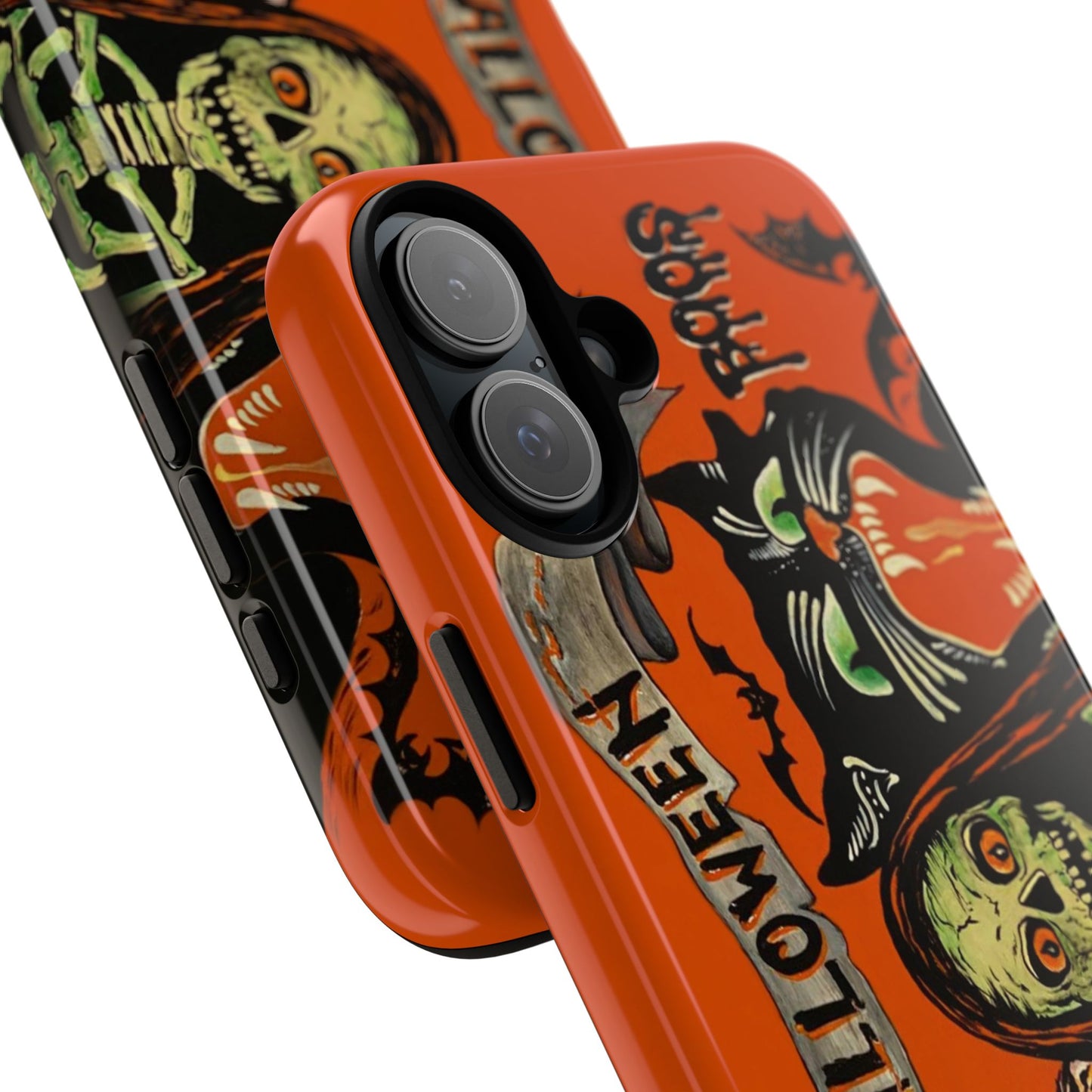 Vintage Halloween Phone Case,Tough Phone Cover,Spooky Accessory, Witch, Cat, Owl