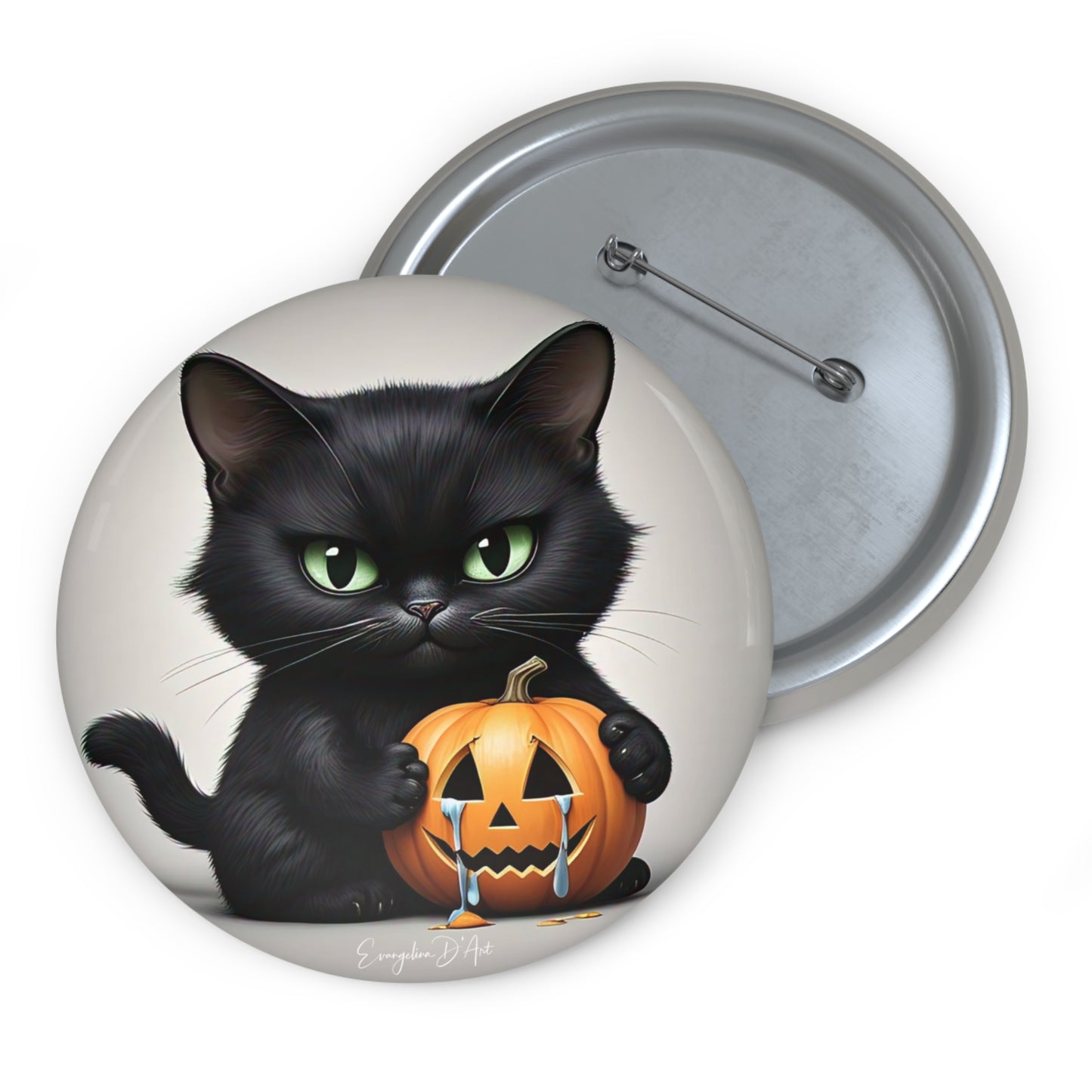 Cute Halloween Black Cat,Pin Button,Holiday Gift,Accessory,Spooky,Collectible