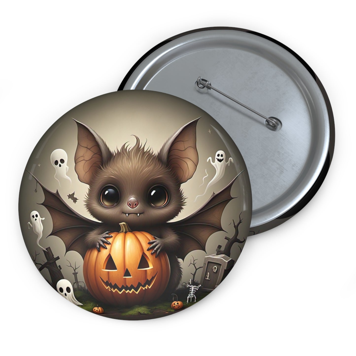 Bat Pin Button,Ghost,Pumpkin,Spooky,Halloween costume,Accessories,Trick or Treat