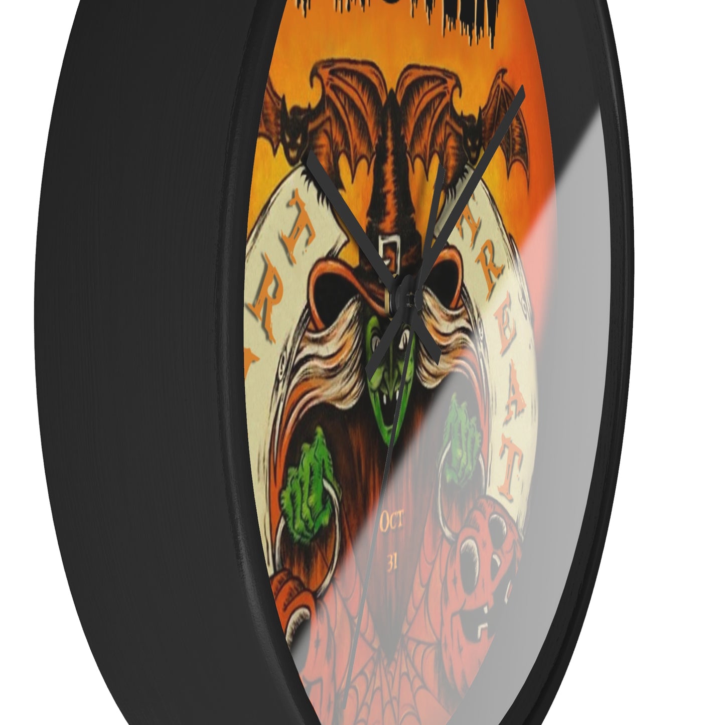 Halloween Wall Clock, Spooky Decor, Trick or Treat Timepiece, Witchy Home, Witch