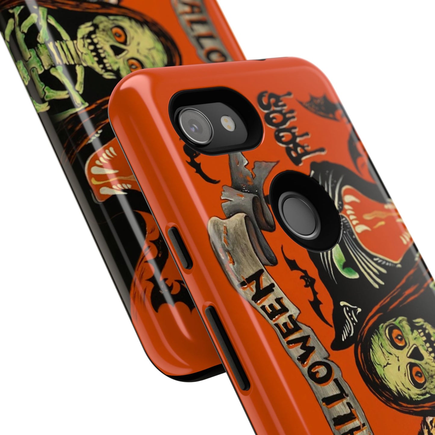 Vintage Halloween Phone Case,Tough Phone Cover,Spooky Accessory, Witch, Cat, Owl