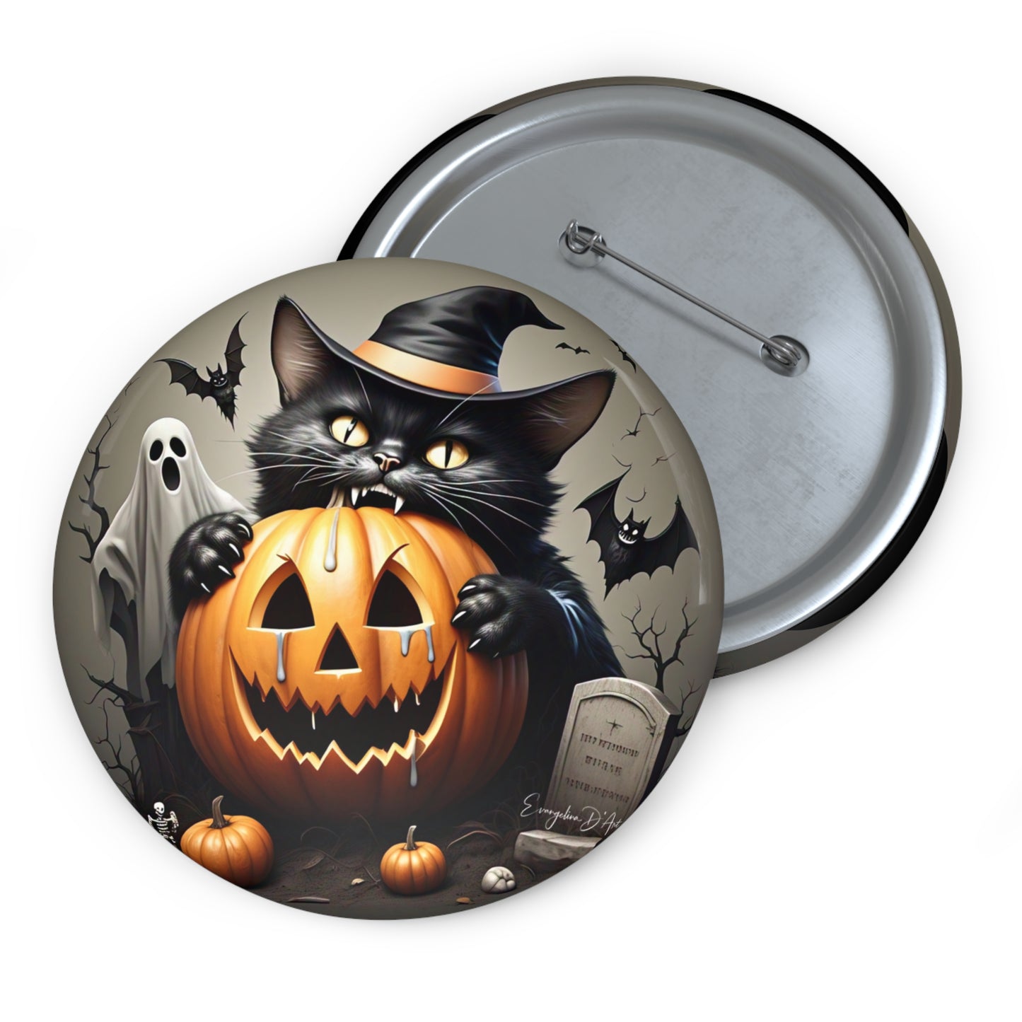 Halloween Black Cat Pin Button,haunted,Brooch,Holiday gift,Accessory,Spooky Pin