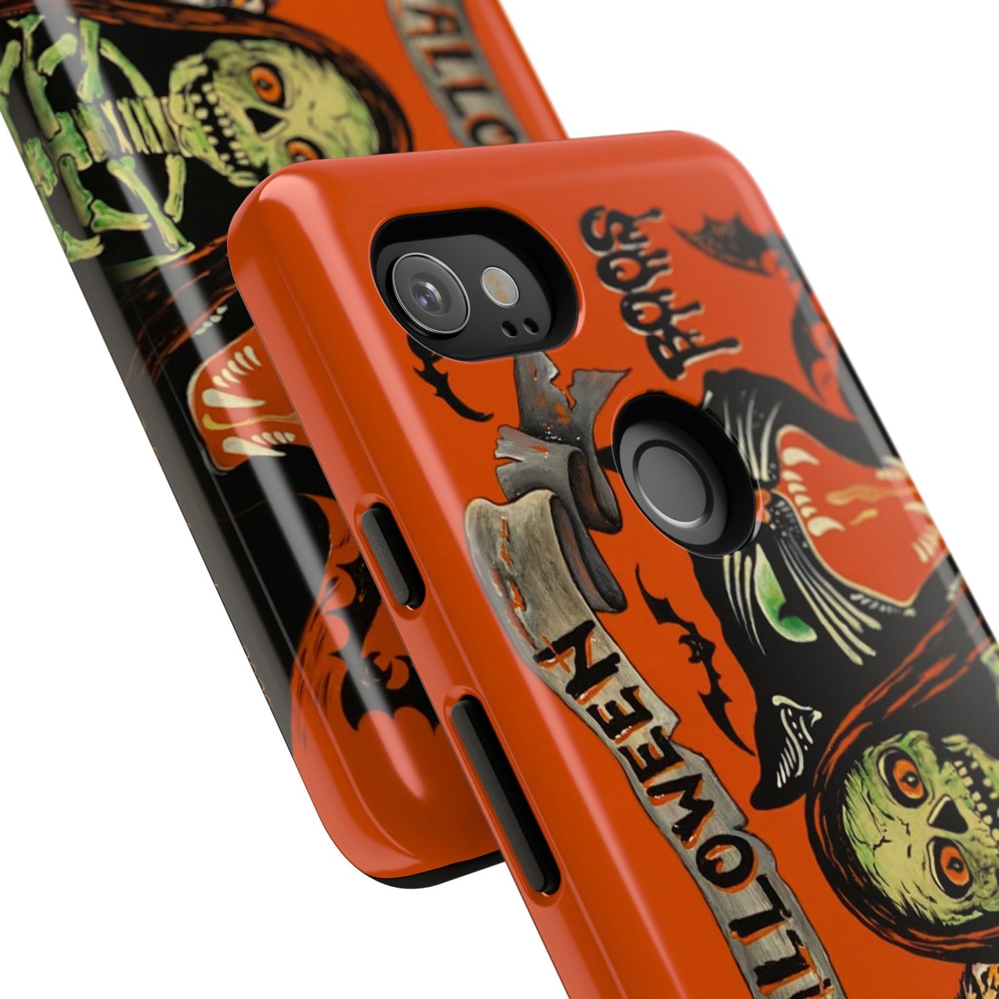 Vintage Halloween Phone Case,Tough Phone Cover,Spooky Accessory, Witch, Cat, Owl