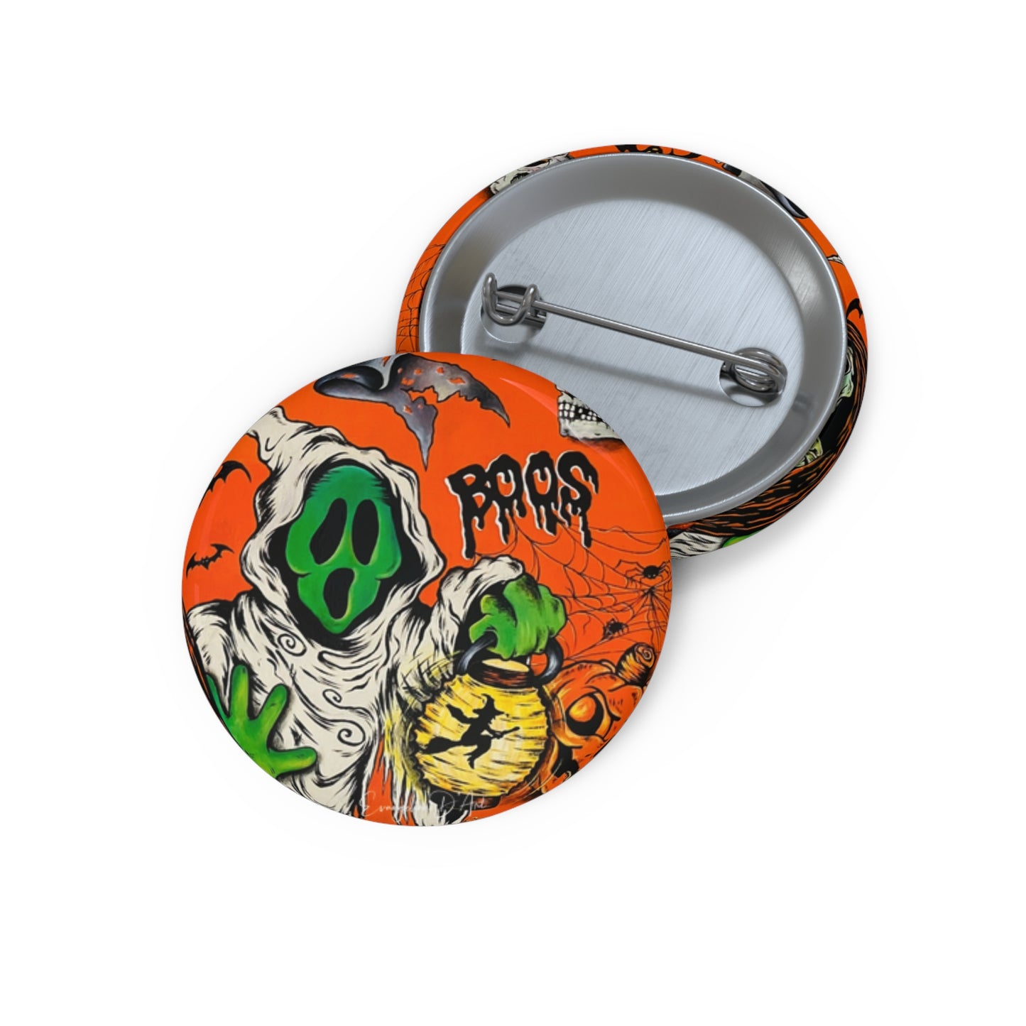 Vintage Halloween Ghost Pin Button,Spooky Accessory,Collectible,Trick or Treat