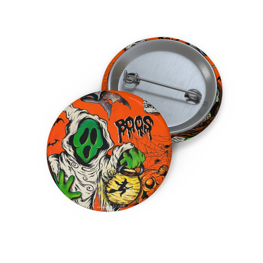 Vintage Halloween Ghost Pin Button,Spooky Accessory,Collectible,Trick or Treat