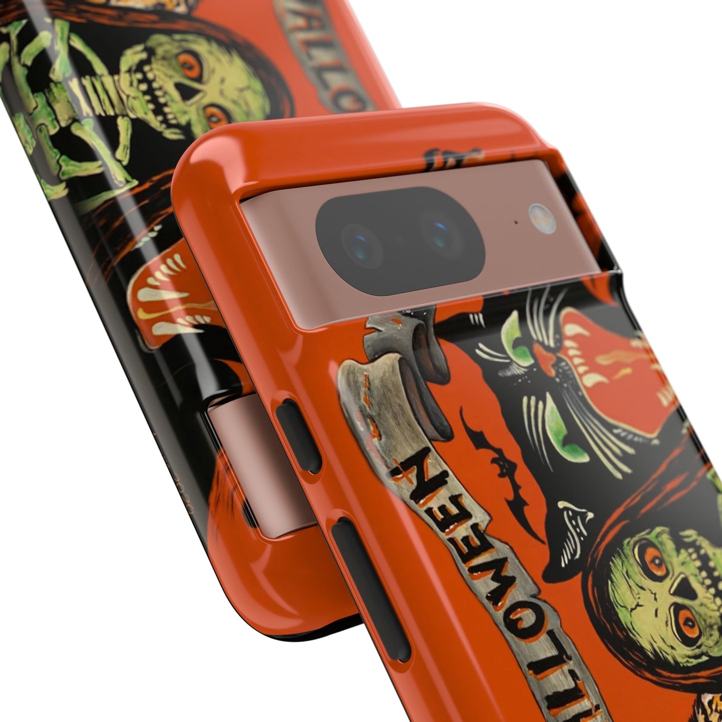 Vintage Halloween Phone Case,Tough Phone Cover,Spooky Accessory, Witch, Cat, Owl