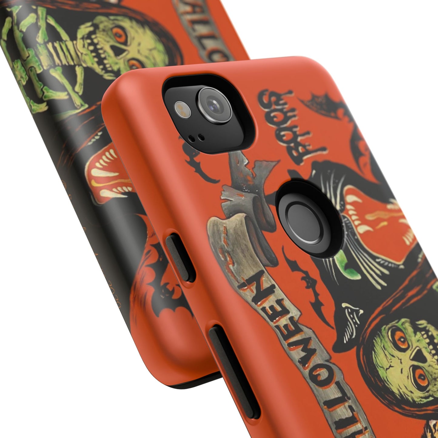 Vintage Halloween Phone Case,Tough Phone Cover,Spooky Accessory, Witch, Cat, Owl