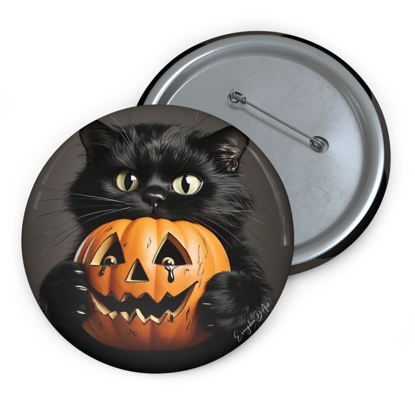 Halloween Black Cat,Pin Button,Brooch,Holiday Gift,Accessory,Trick or Treat,Boo