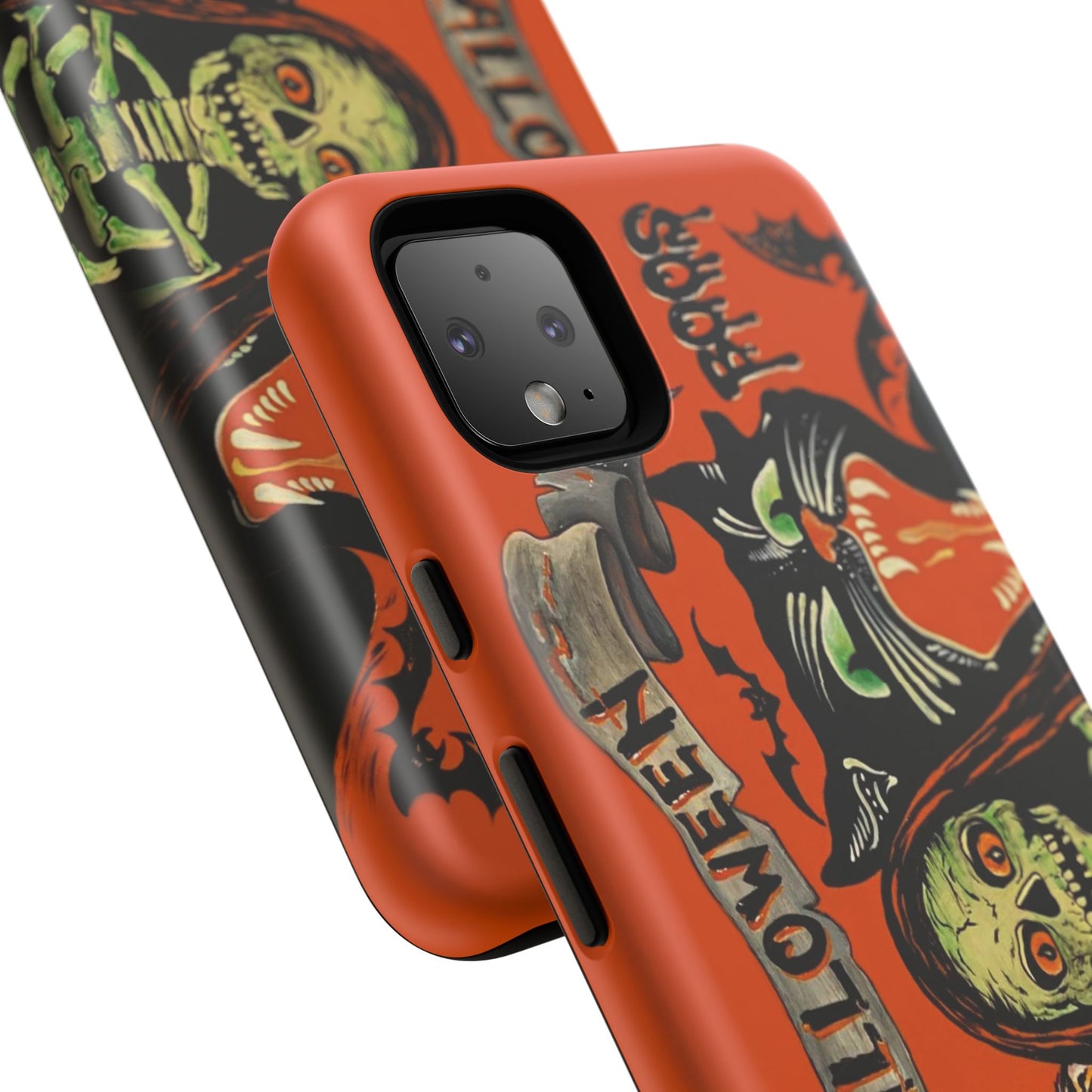 Vintage Halloween Phone Case,Tough Phone Cover,Spooky Accessory, Witch, Cat, Owl