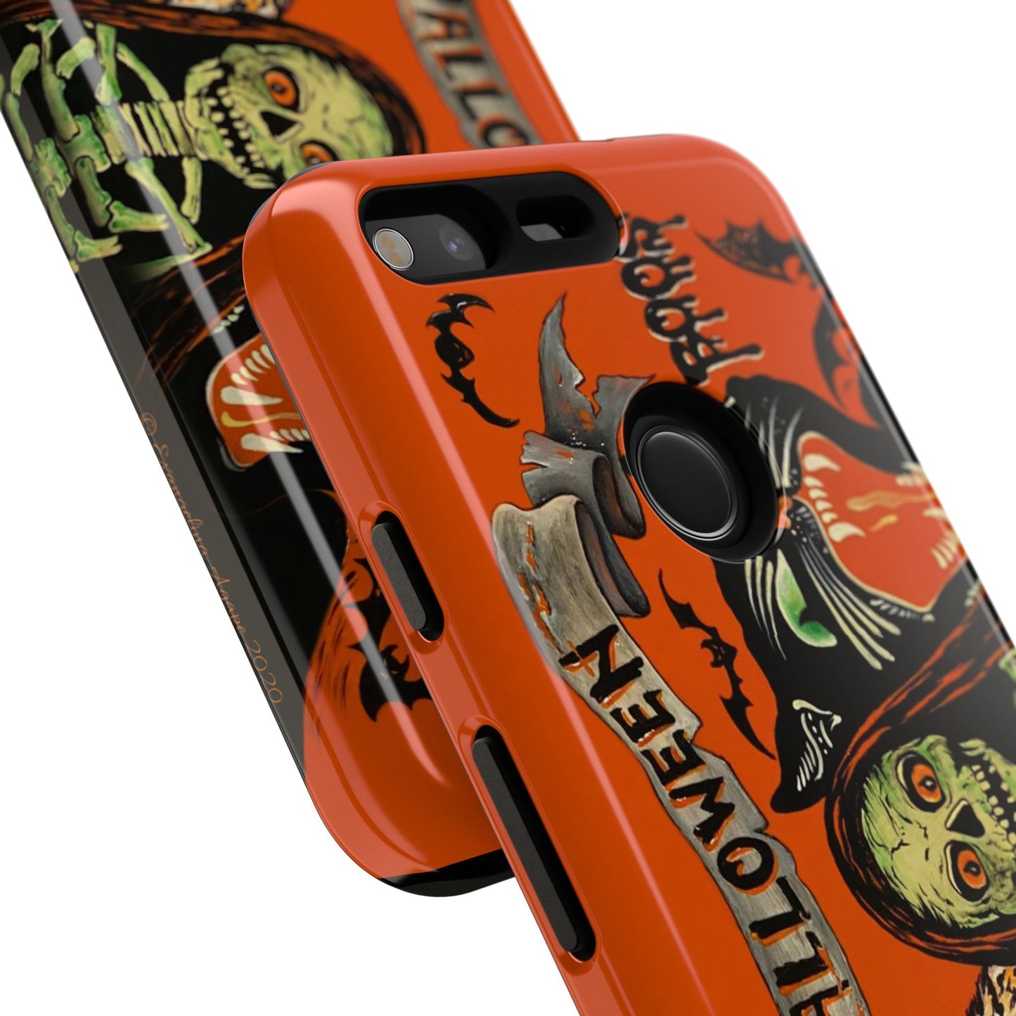 Vintage Halloween Phone Case,Tough Phone Cover,Spooky Accessory, Witch, Cat, Owl