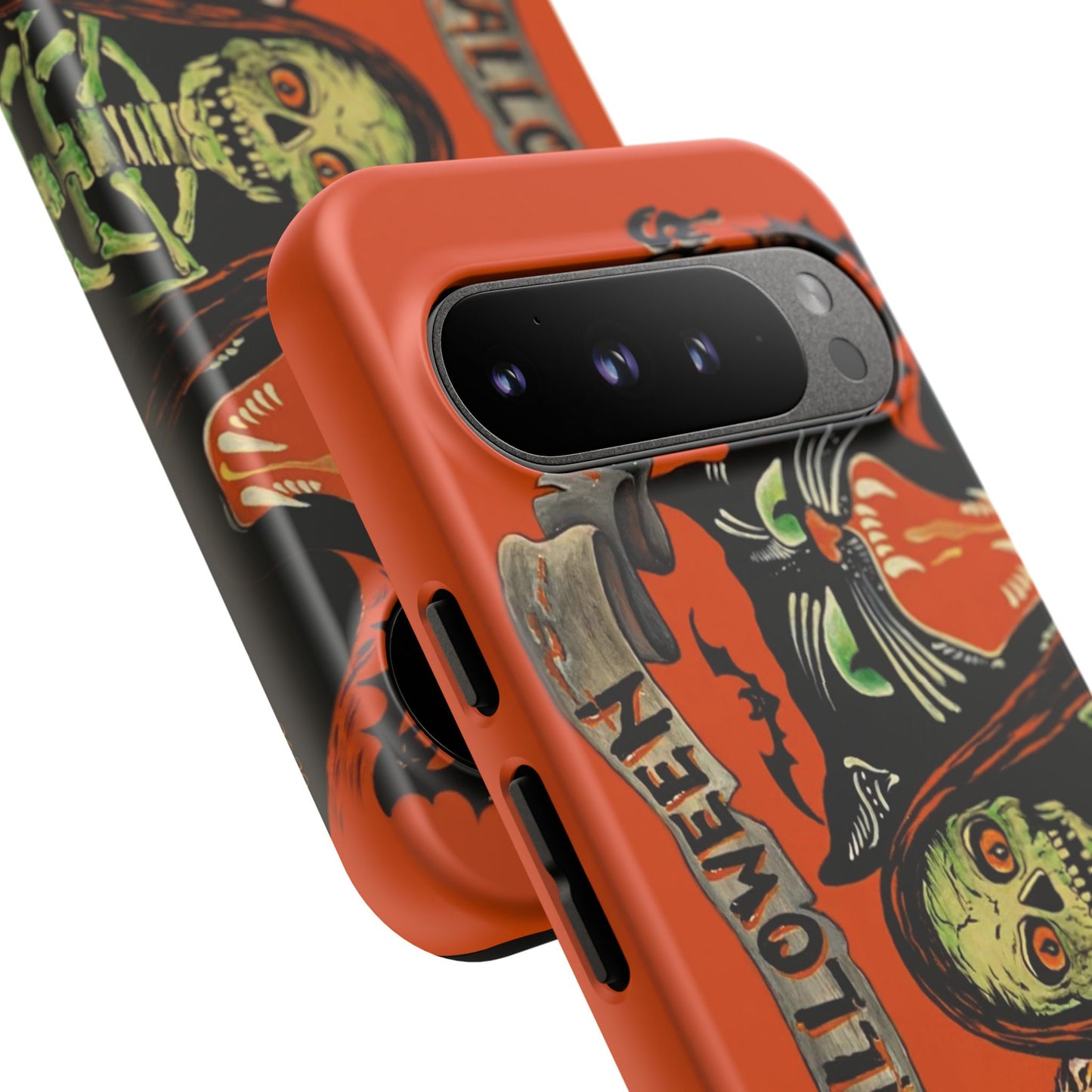 Vintage Halloween Phone Case,Tough Phone Cover,Spooky Accessory, Witch, Cat, Owl