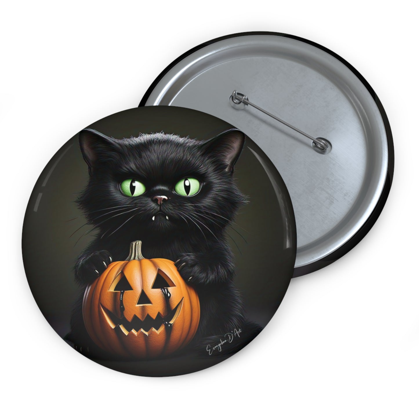Halloween Gift,Cute Black Cat Pin Button,Cat Gift,Spooky Badge,Witchy Accessory