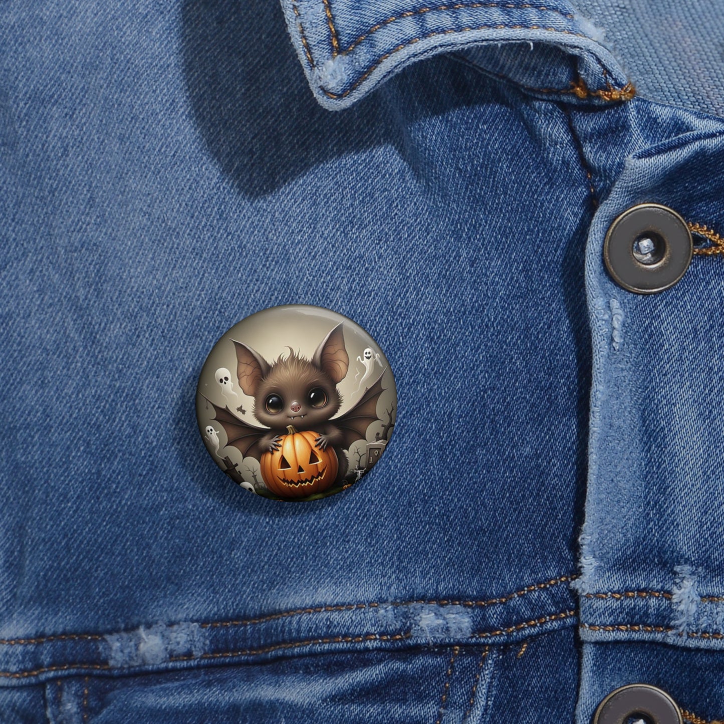Bat Pin Button,Ghost,Pumpkin,Spooky,Halloween costume,Accessories,Trick or Treat