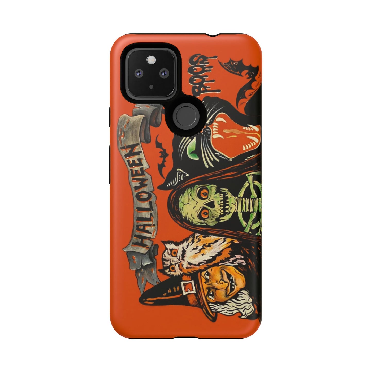 Vintage Halloween Phone Case,Tough Phone Cover,Spooky Accessory, Witch, Cat, Owl