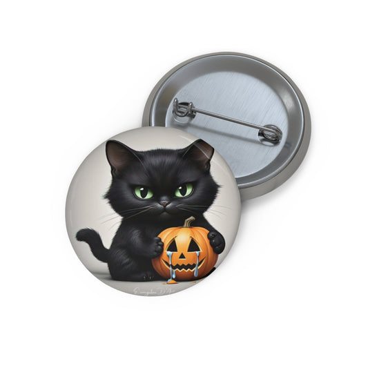 Cute Halloween Black Cat,Pin Button,Holiday Gift,Accessory,Spooky,Collectible