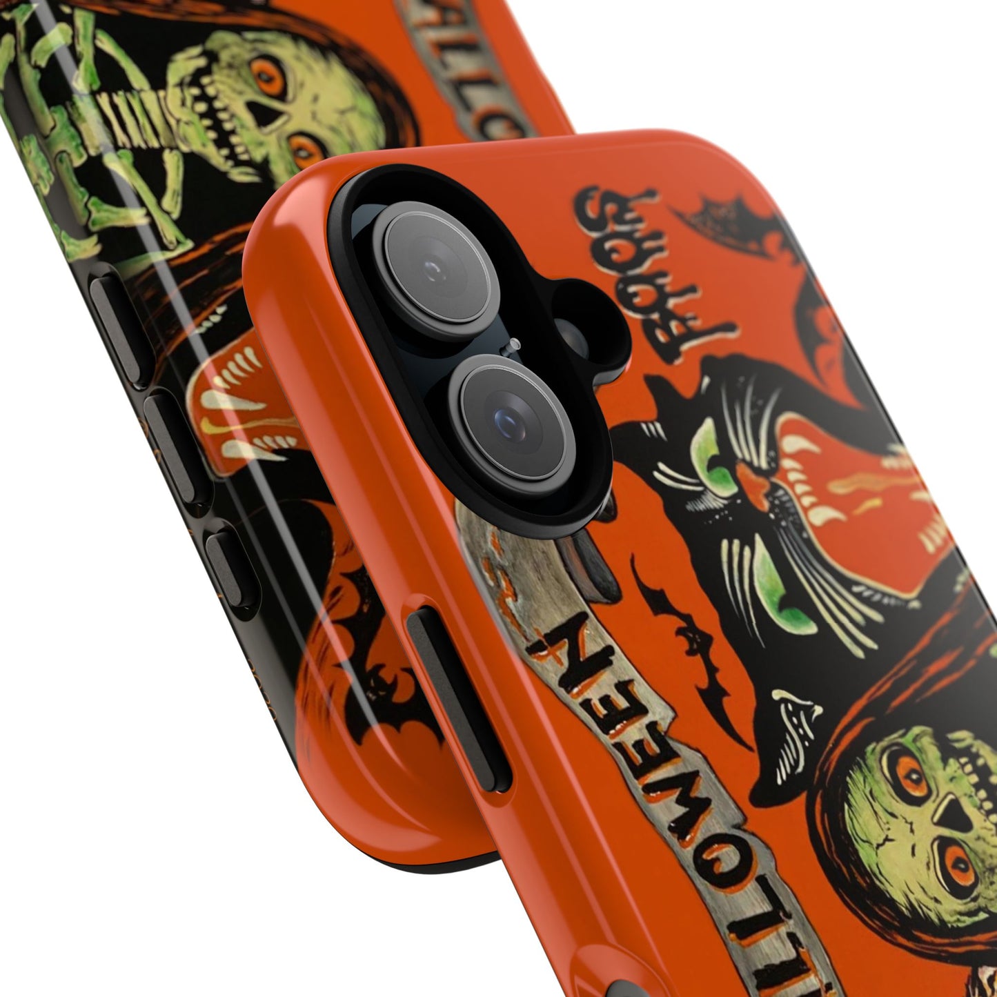 Vintage Halloween Phone Case,Tough Phone Cover,Spooky Accessory, Witch, Cat, Owl