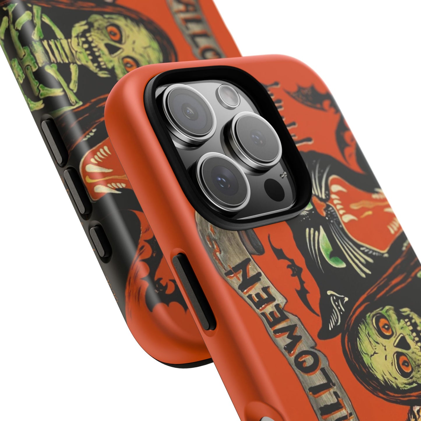 Vintage Halloween Phone Case,Tough Phone Cover,Spooky Accessory, Witch, Cat, Owl