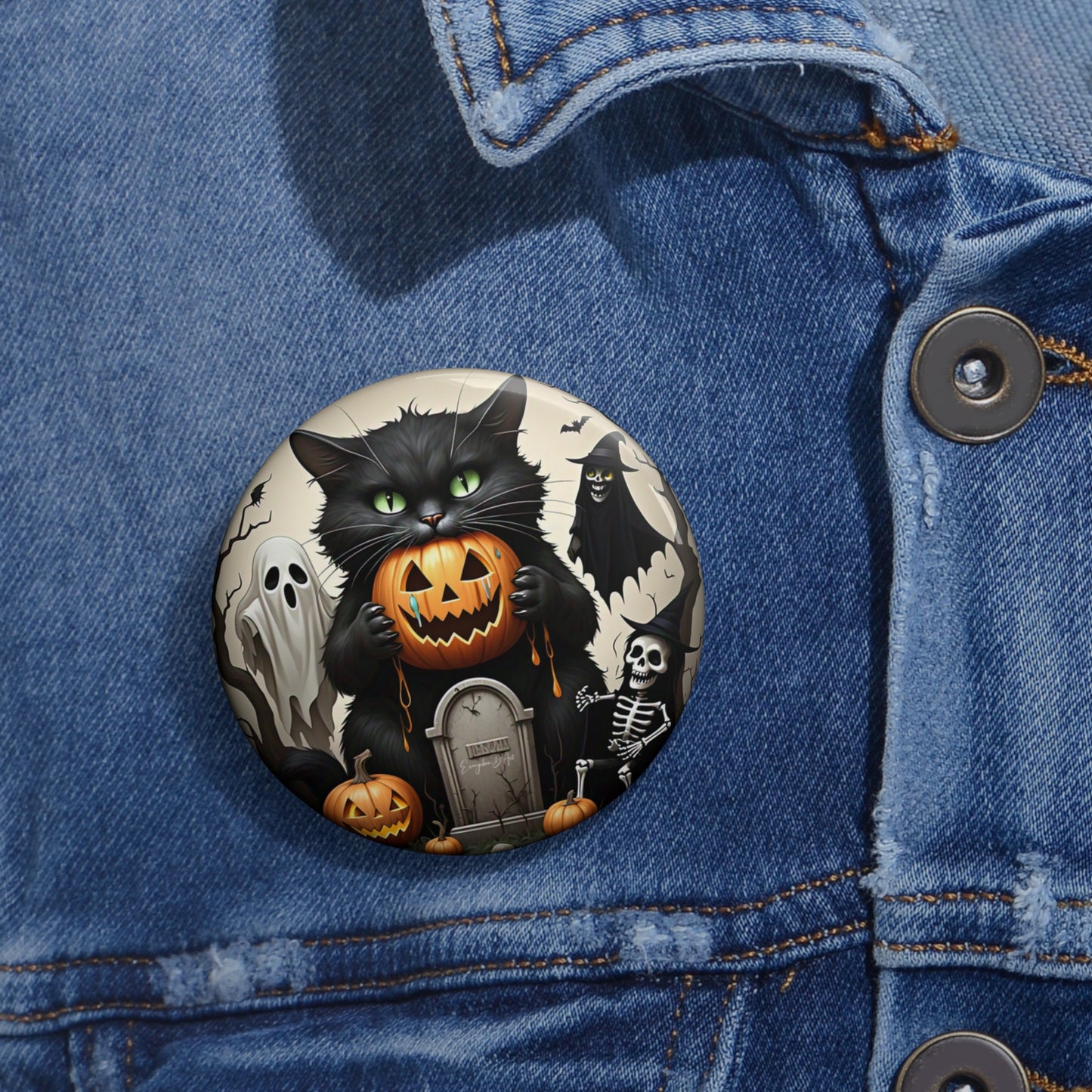Halloween Pin Button,Spooky Accessory,Creepy Badge,Trick or Treat, Haunted, gift