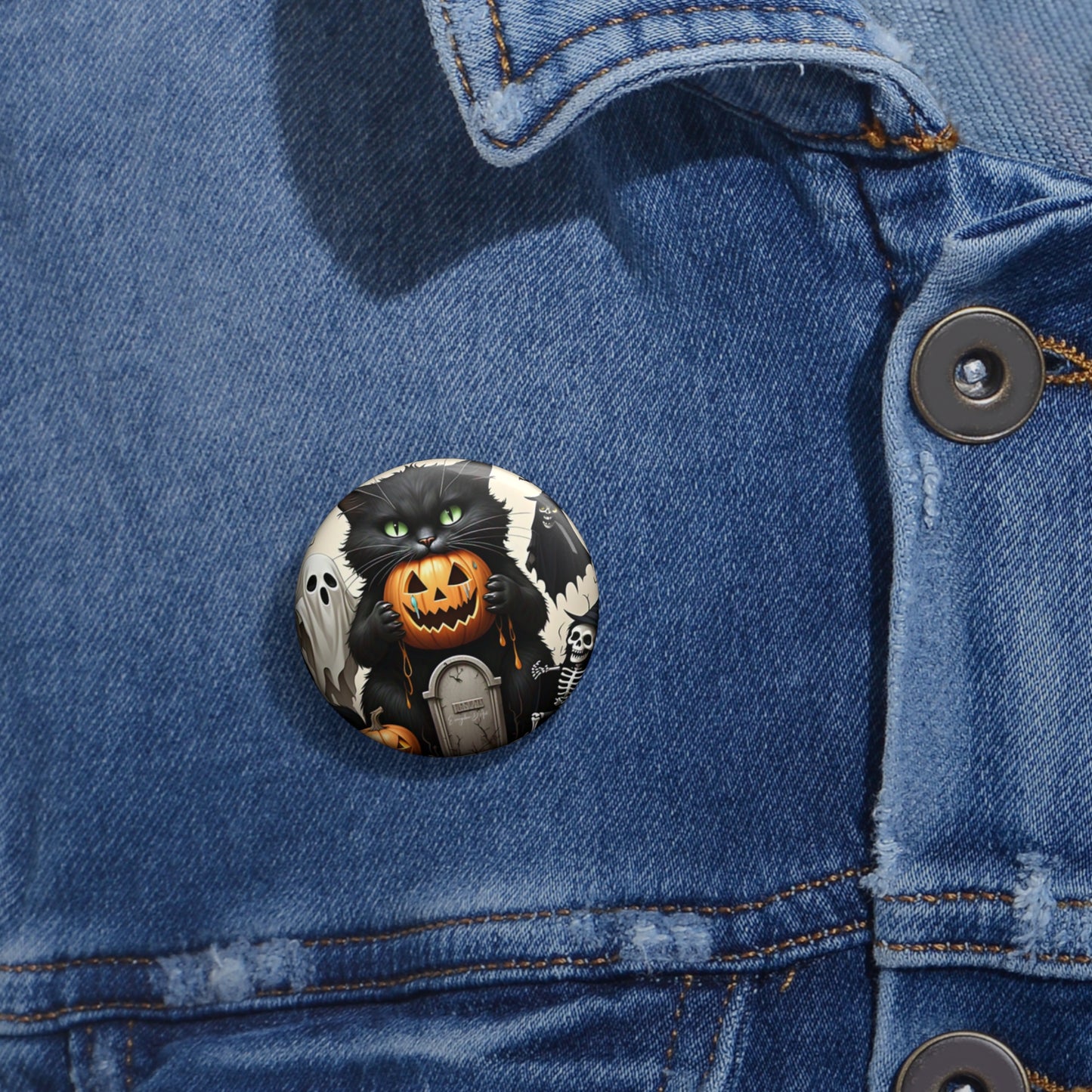 Halloween Pin Button,Spooky Accessory,Creepy Badge,Trick or Treat, Haunted, gift