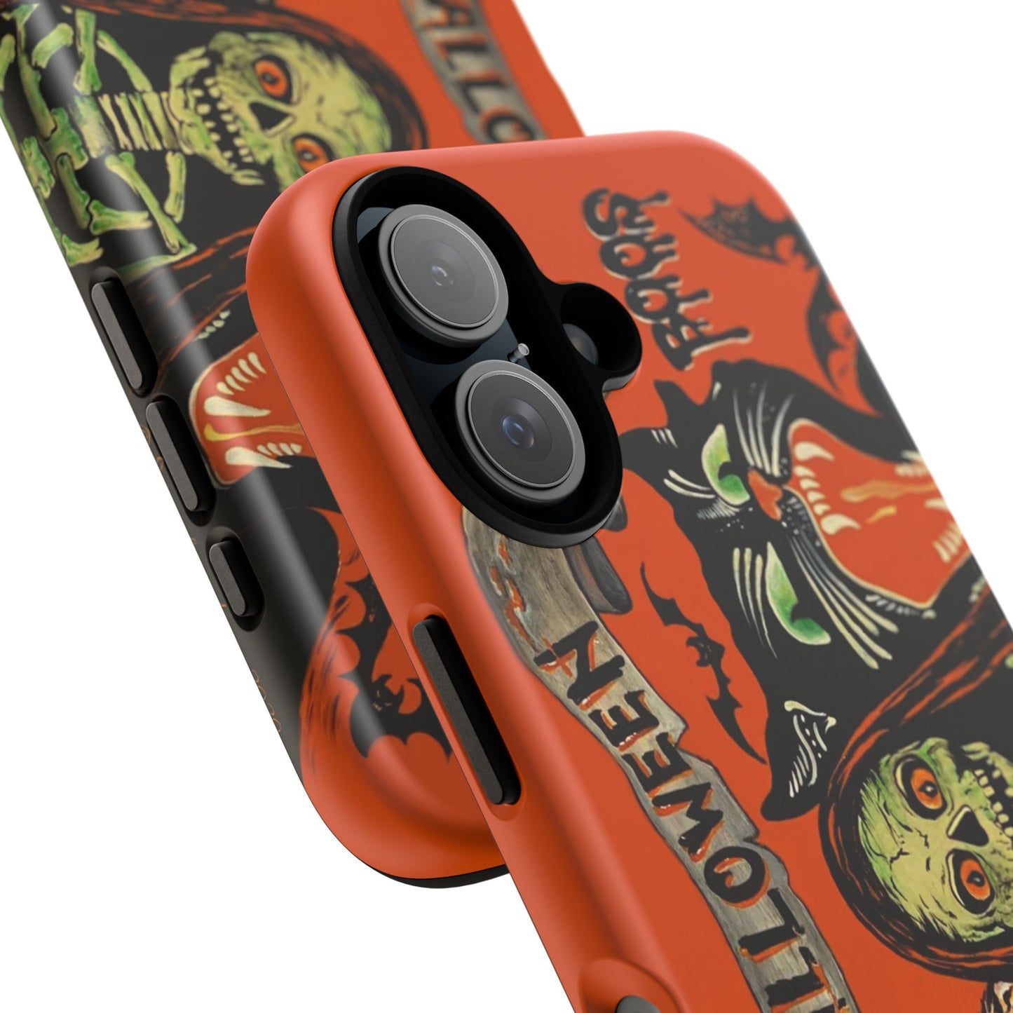 Vintage Halloween Phone Case,Tough Phone Cover,Spooky Accessory, Witch, Cat, Owl