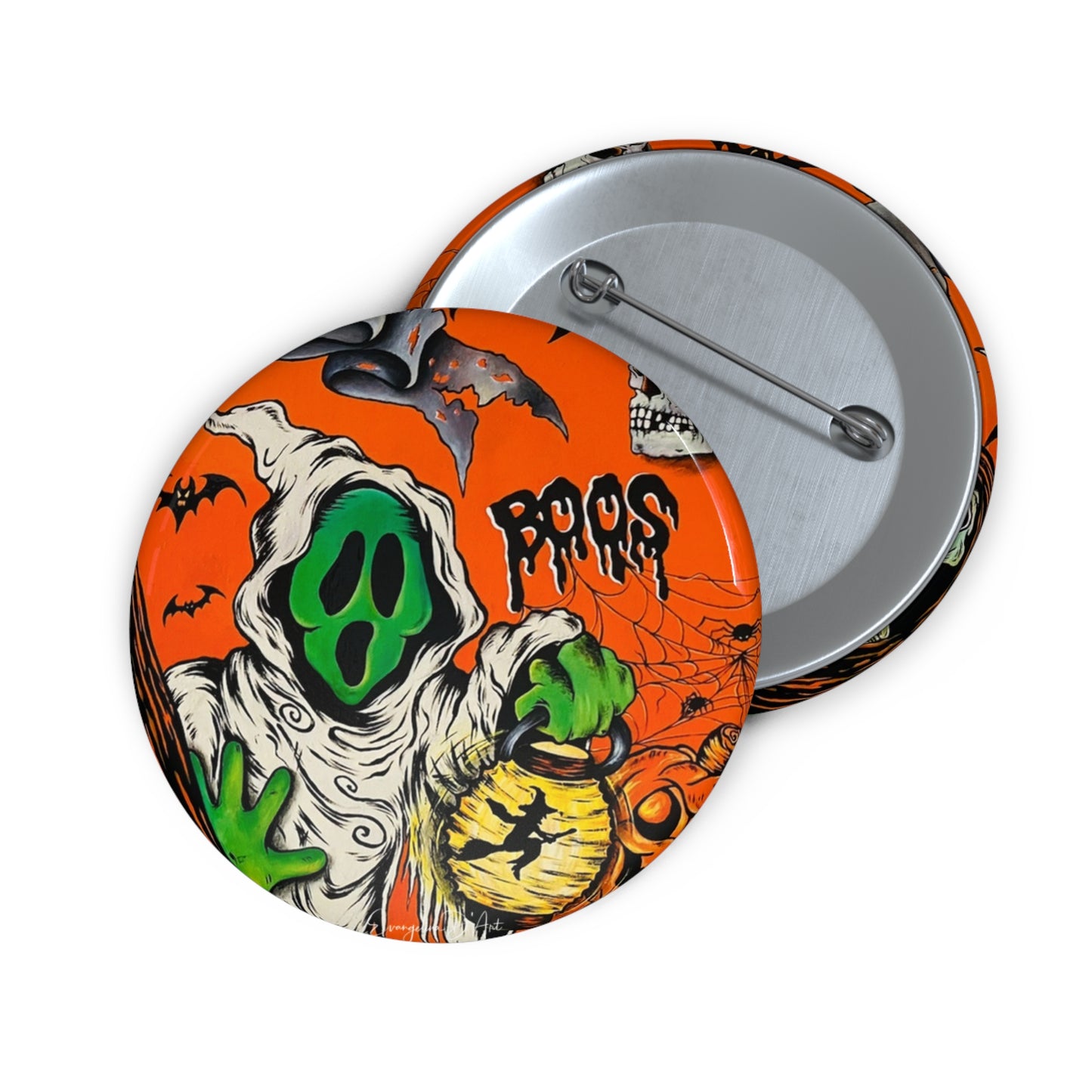 Vintage Halloween Ghost Pin Button,Spooky Accessory,Collectible,Trick or Treat