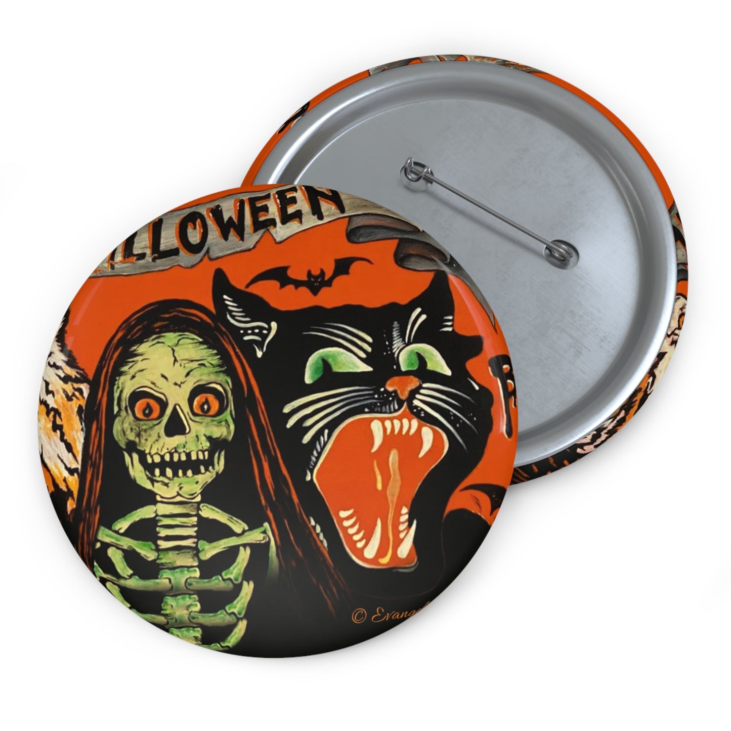 Vintage Halloween Pin Button,Retro Collectible,Trick or Treat,Creepy,Unique Gift