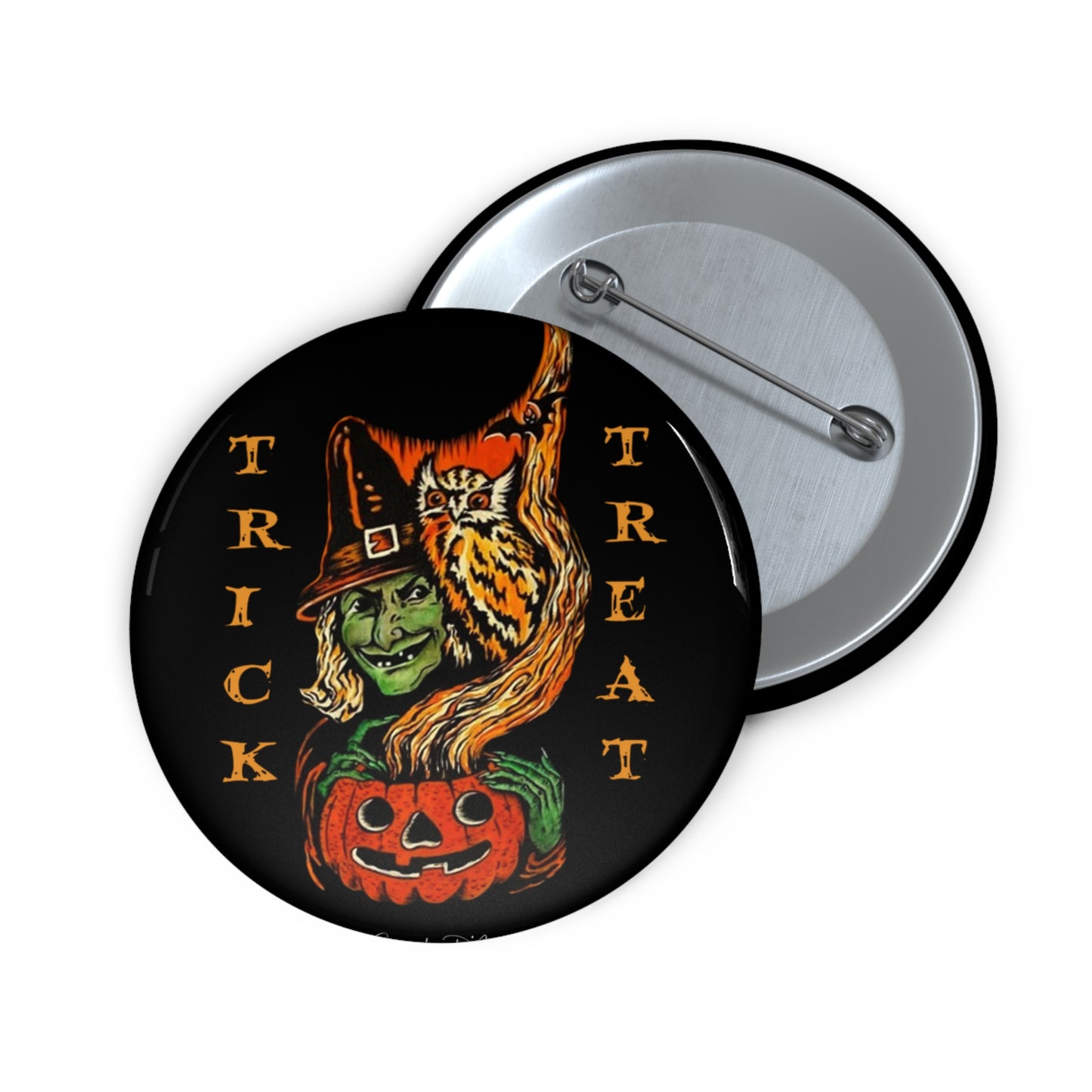 Halloween Witch Pin Button,Trick or Treat,Pumpkin,Owl,Badge Set,Spooky gift,boo