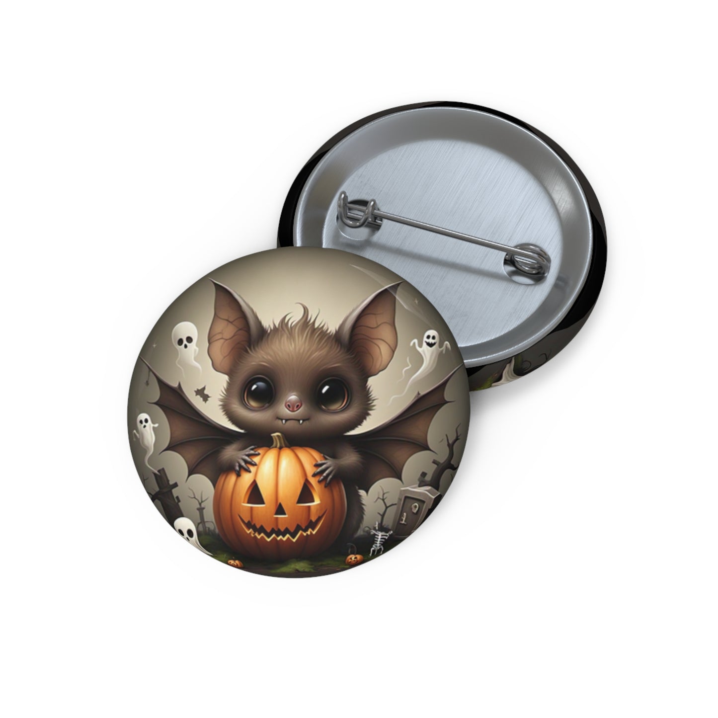 Bat Pin Button,Ghost,Pumpkin,Spooky,Halloween costume,Accessories,Trick or Treat