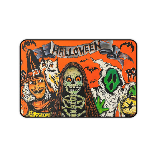 Vintage Halloween Desk Mat, Retro Style Writing Pad, Spooky Office Decor, Witchy
