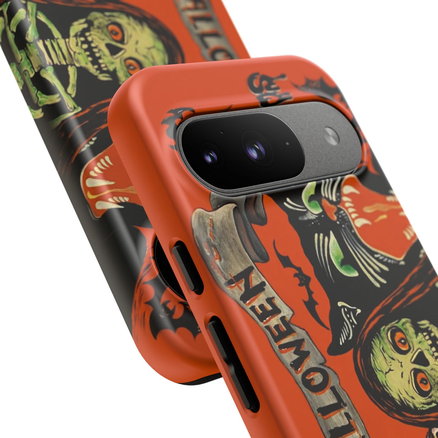 Vintage Halloween Phone Case,Tough Phone Cover,Spooky Accessory, Witch, Cat, Owl