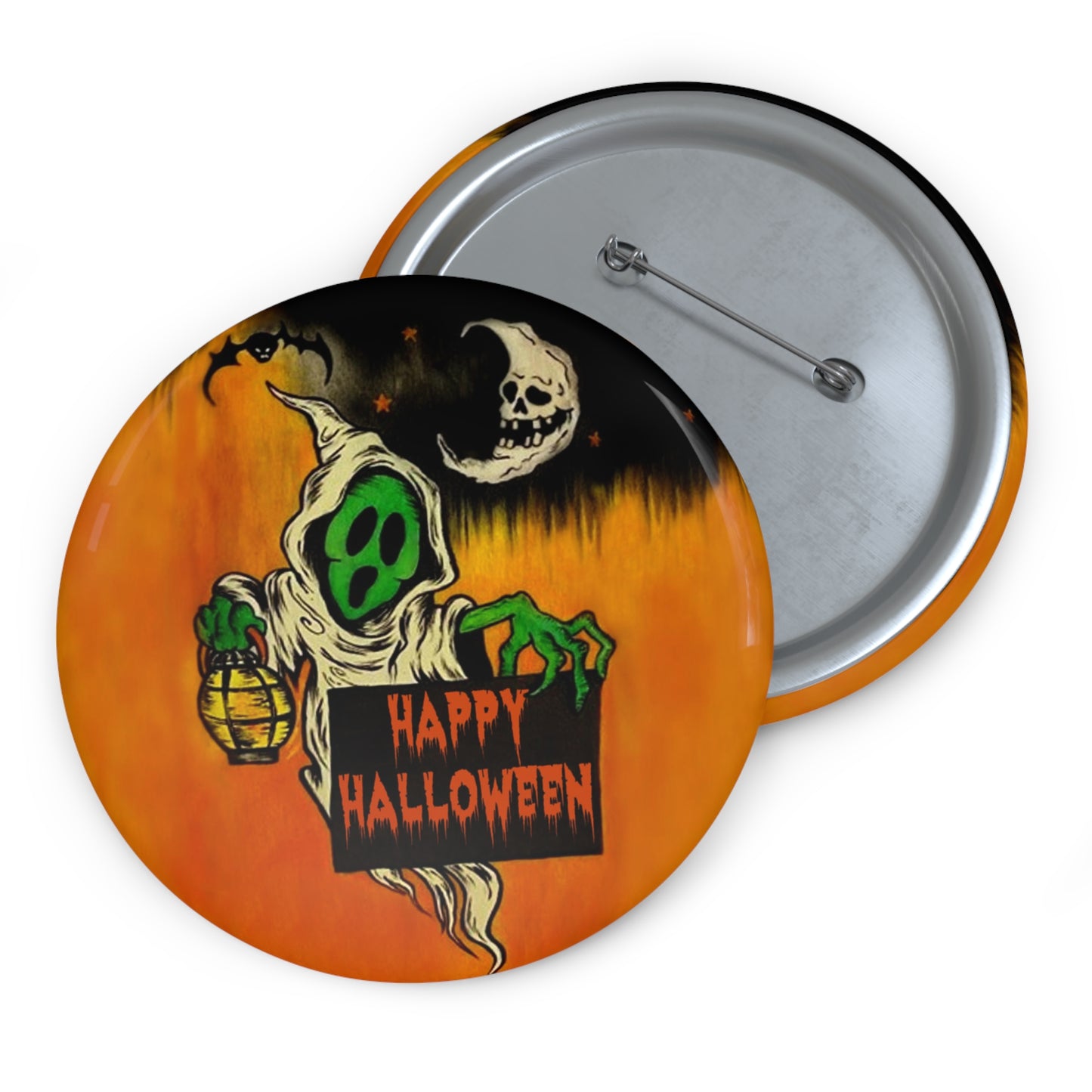 Halloween Ghost Pin Buttons,Spooky Gift,Accessories,Trick or Treat Pins,Haunted