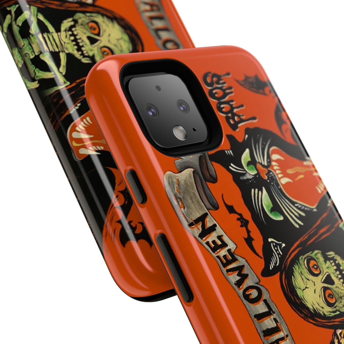 Vintage Halloween Phone Case,Tough Phone Cover,Spooky Accessory, Witch, Cat, Owl