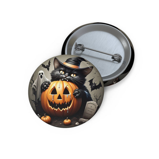 Halloween Black Cat Pin Button,haunted,Brooch,Holiday gift,Accessory,Spooky Pin