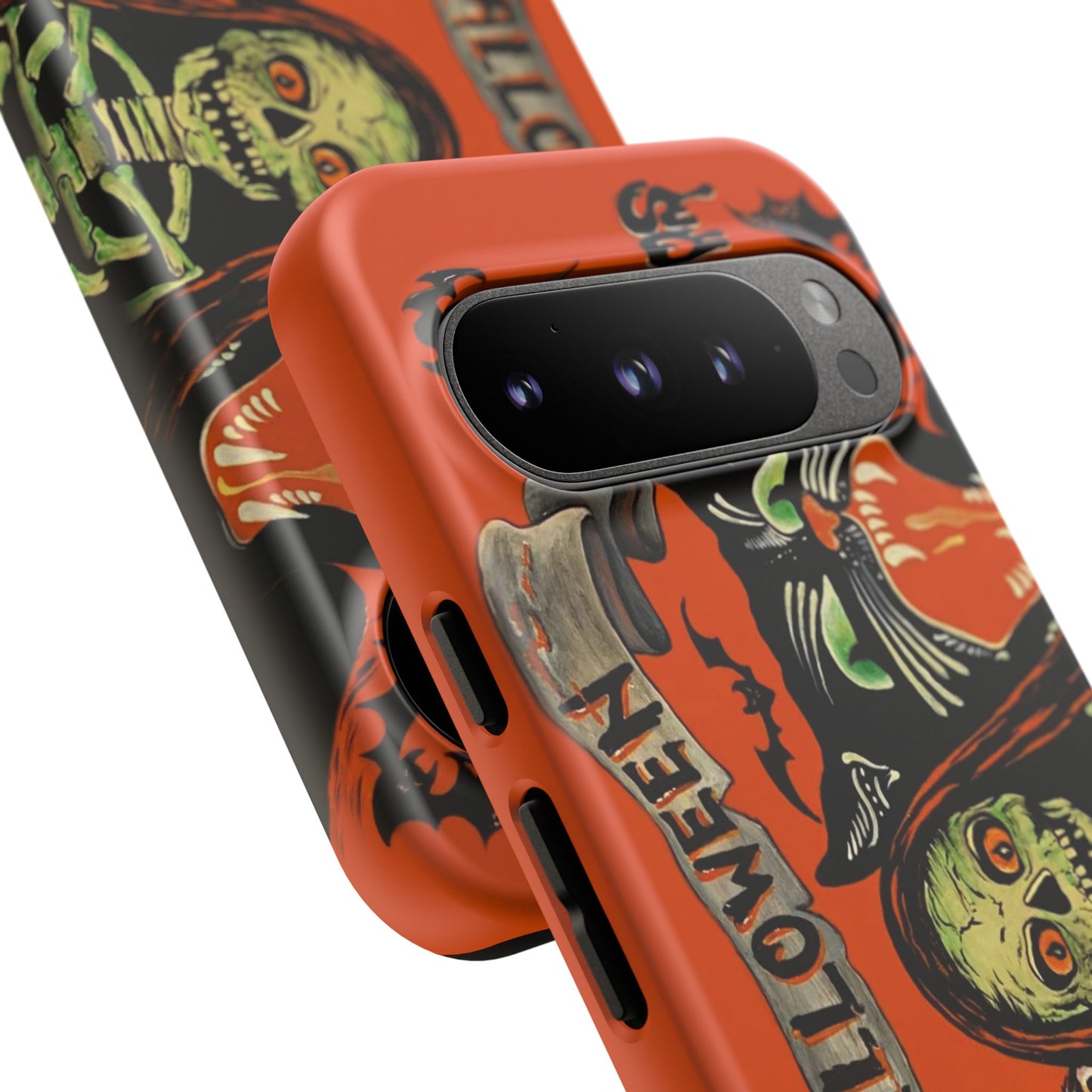 Vintage Halloween Phone Case,Tough Phone Cover,Spooky Accessory, Witch, Cat, Owl