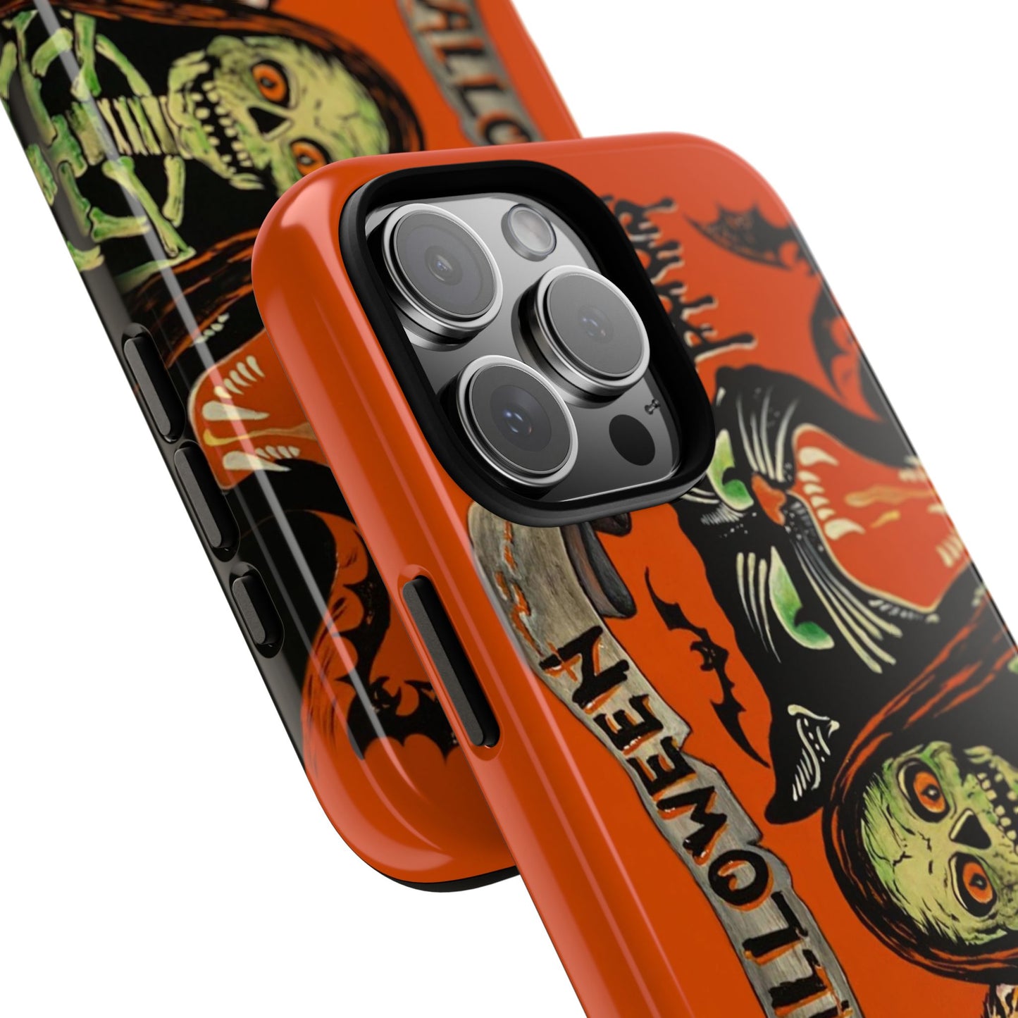 Vintage Halloween Phone Case,Tough Phone Cover,Spooky Accessory, Witch, Cat, Owl