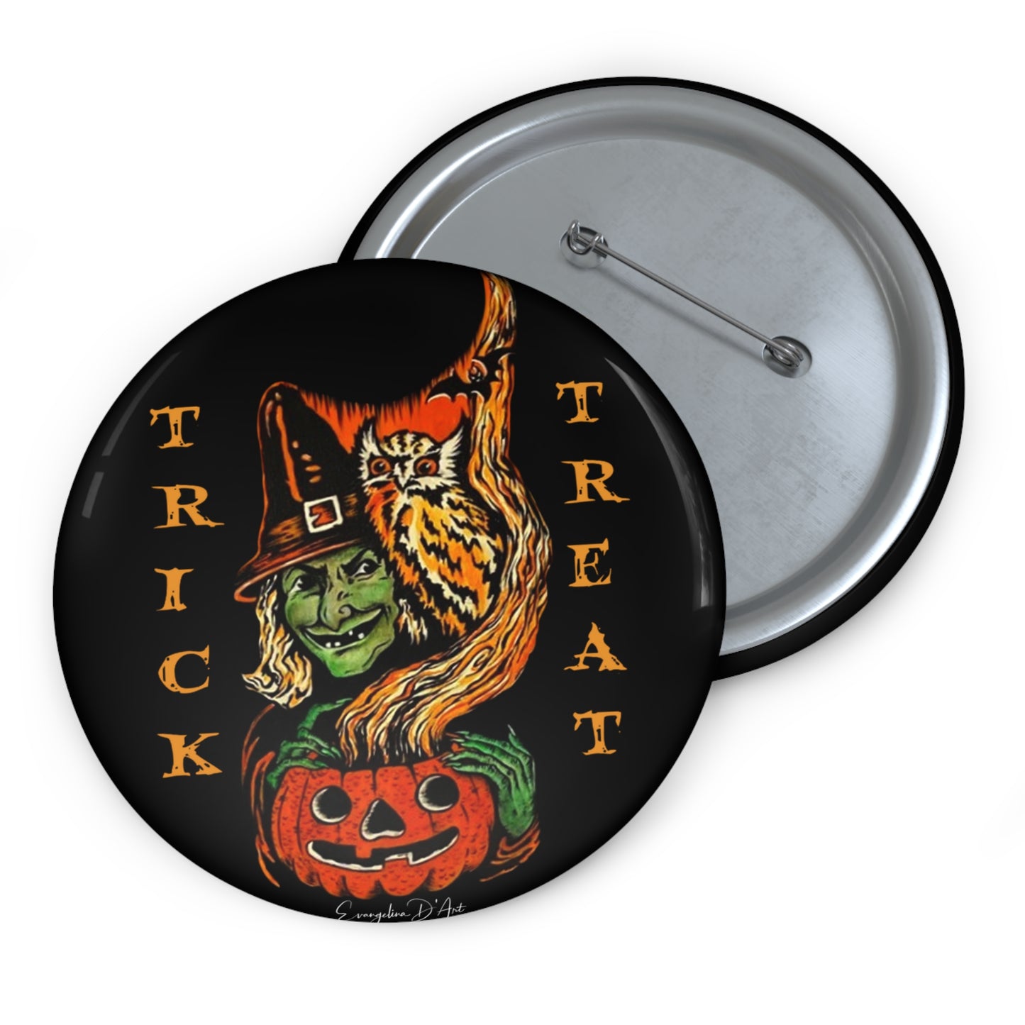 Halloween Witch Pin Button,Trick or Treat,Pumpkin,Owl,Badge Set,Spooky gift,boo