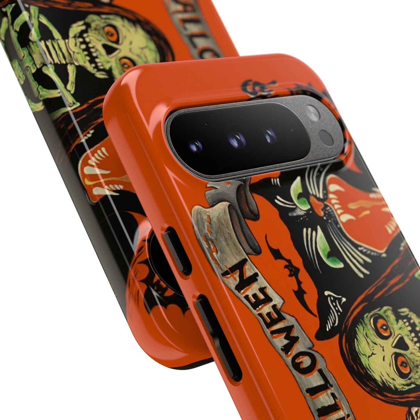 Vintage Halloween Phone Case,Tough Phone Cover,Spooky Accessory, Witch, Cat, Owl