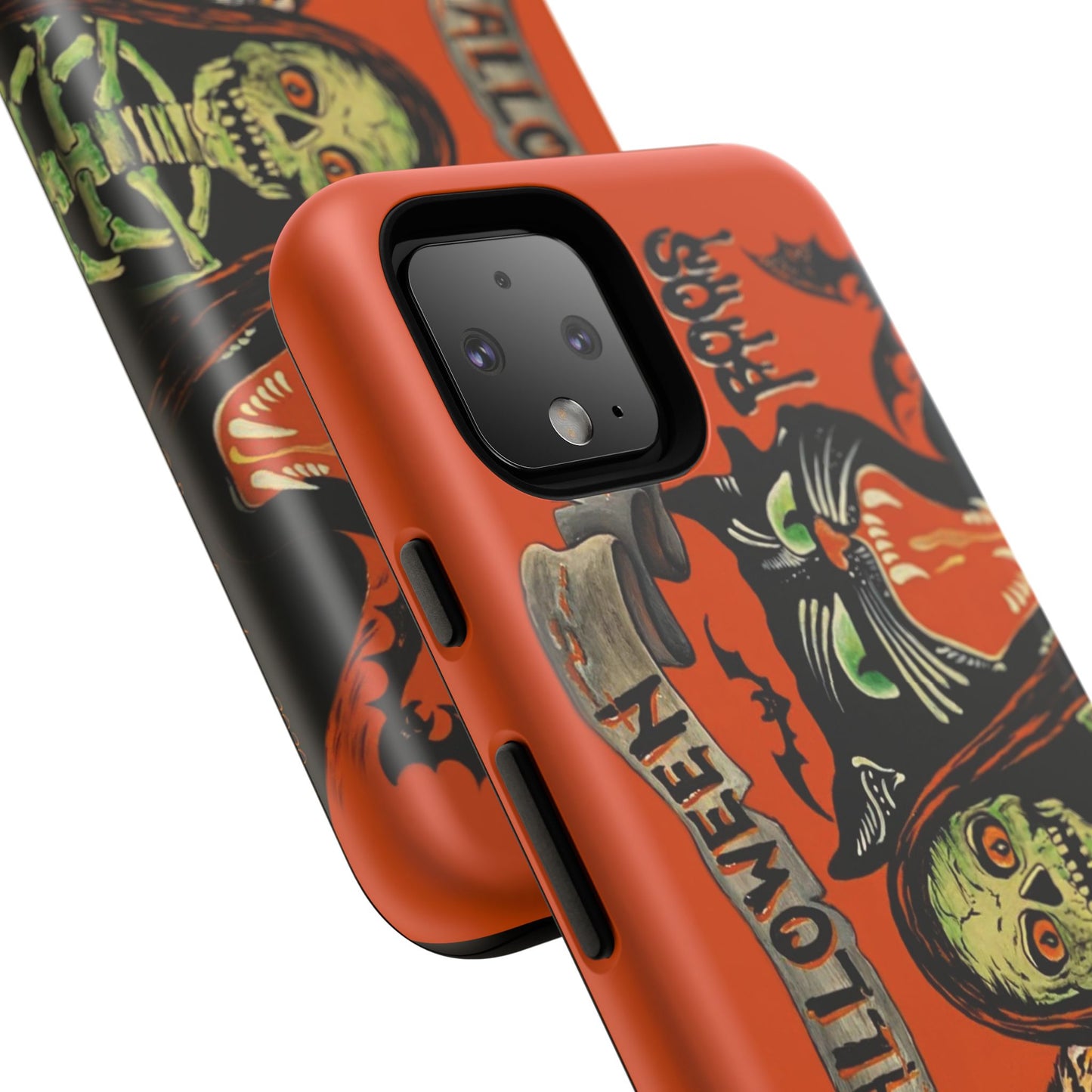 Vintage Halloween Phone Case,Tough Phone Cover,Spooky Accessory, Witch, Cat, Owl